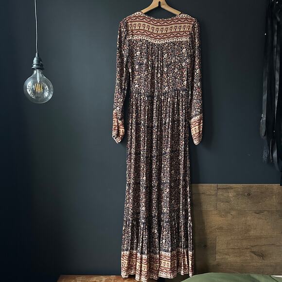 Faherty Toluca Border Print Long Sleeve Dress in Monserrat Floral Size XS - Picture 11 of 16